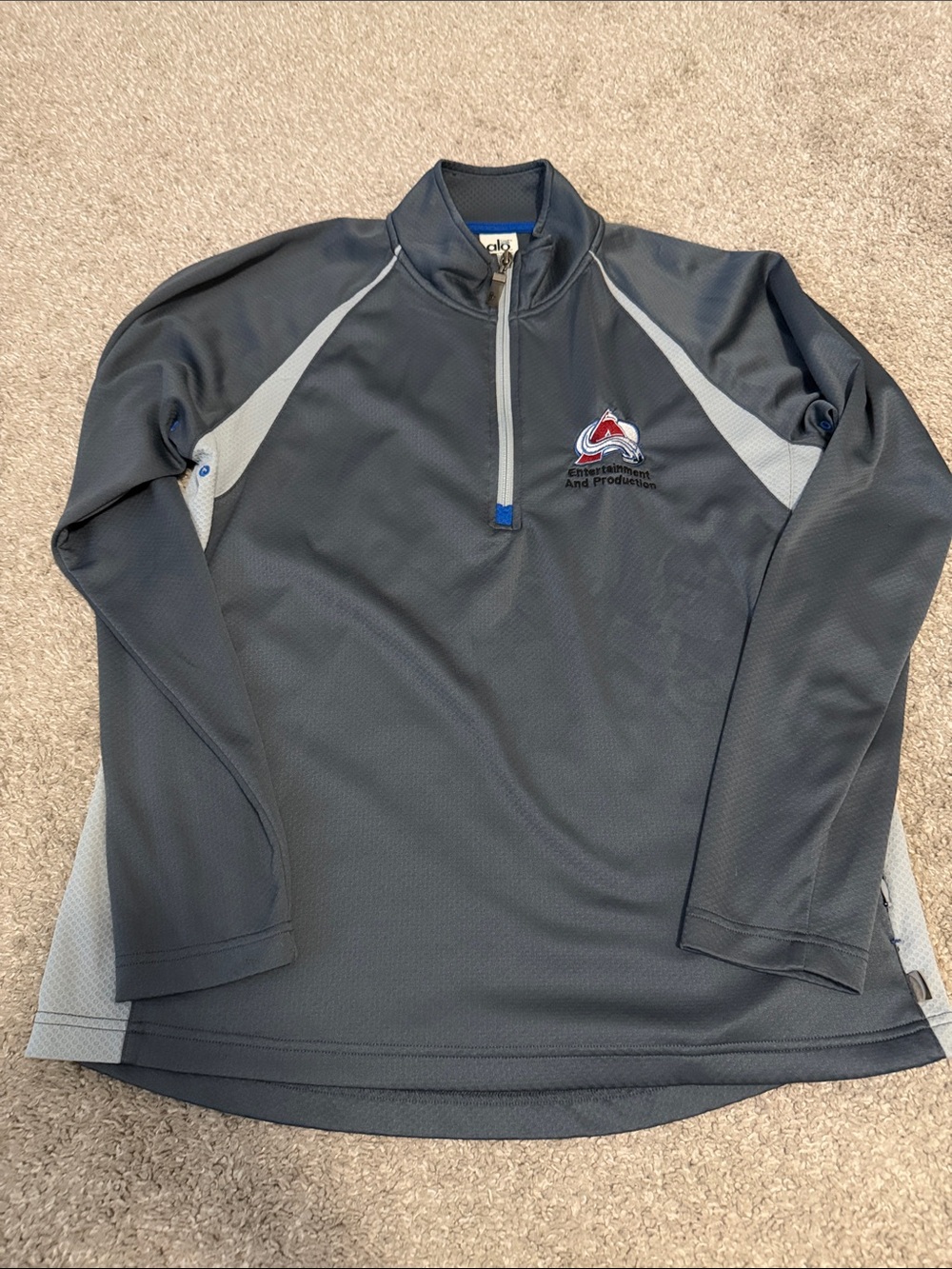 Colorado Avalanche Men's Half-Zip Performance Jacket - Charcoal/Gray